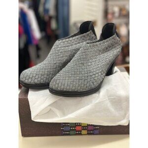 Bernie Mev Womens Silver/Pewter Woven Mesh 3" Heeled Shoes With Memory Foam Comf